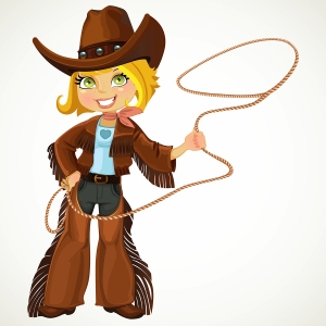 Blond Cowgirl With Lasso